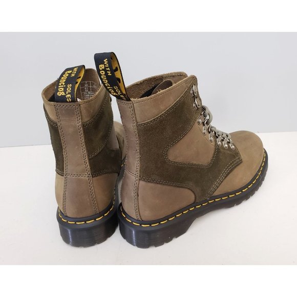 Doc Martens 1460 Pascal Leather Suede Lace Up Boots in Olive Mens Size 8 41 main image 5